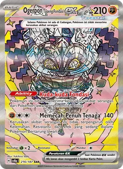 Ogerpon Topeng Fondasi ex, Festival Terastal ex Nº 216 Normal