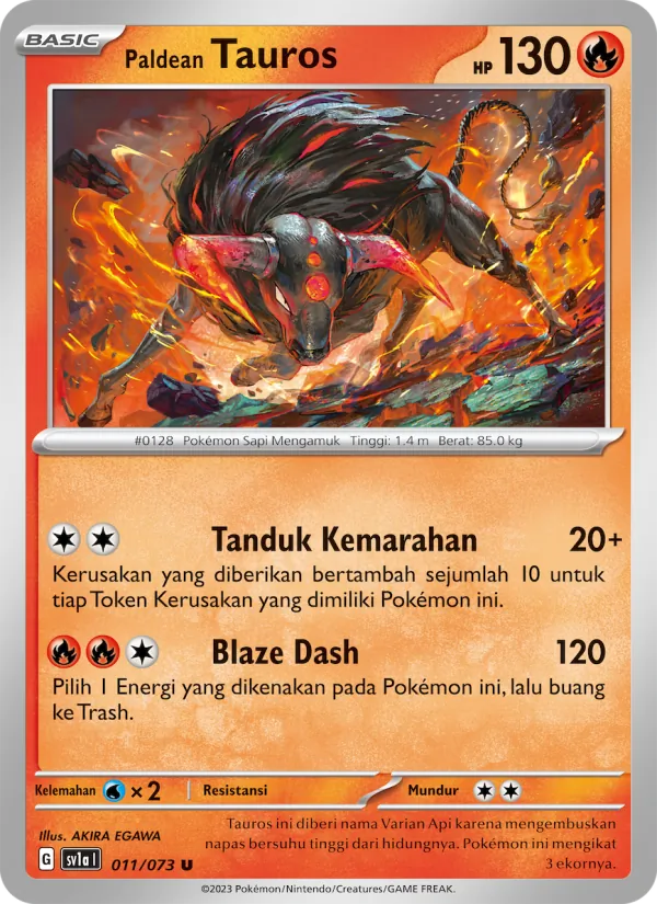 Paldean Tauros, Hantaman Triplet No. 011
