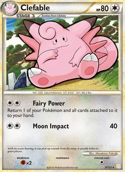 Clefable, HeartGold SoulSilver No. 3