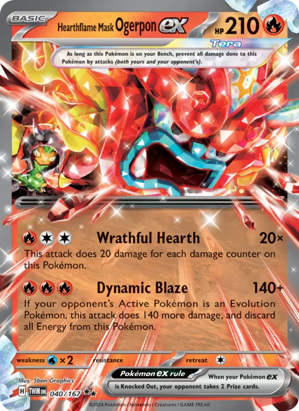 Hearthflame Mask Ogerpon ex, Twilight Masquerade No. 040