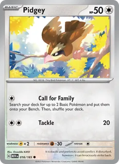 Pidgey, 151 No. 016 Normal