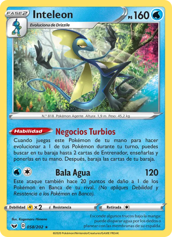 Inteleon, Espada y Escudo Nº 58