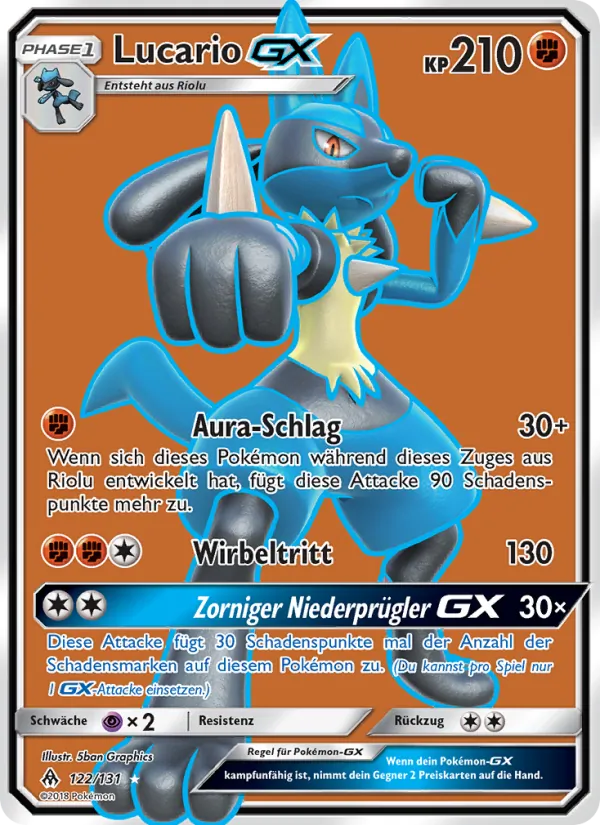 Lucario GX, Grauen Der Lichtfinsternis No. 122