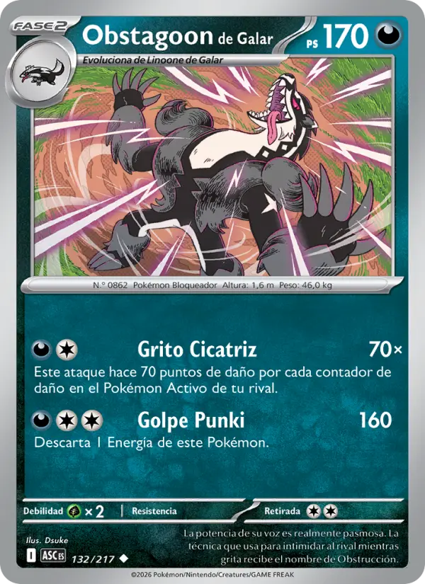 Obstagoon de Galar, Héroes Ascendentes No. 132