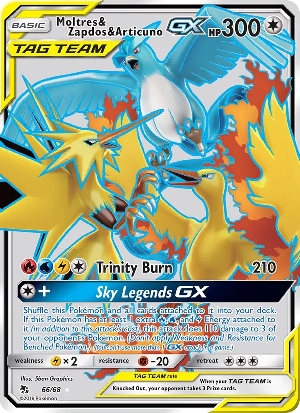 Moltres & Zapdos & Articuno GX, Hidden Fates No. 66