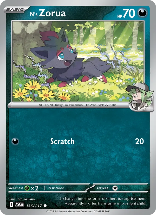 N's Zorua, Ascended Heroes No. 136