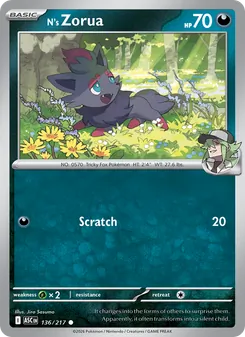 N's Zorua, Ascended Heroes No. 136 Normal