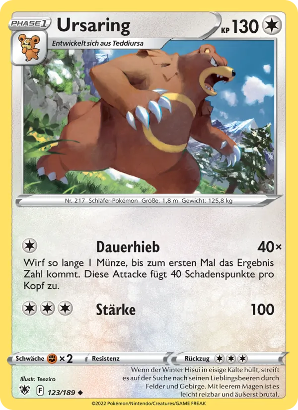 Ursaring, Astralglanz Nº 123