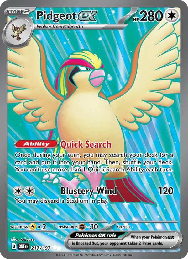 Pidgeot ex, Obsidian Flames No. 217