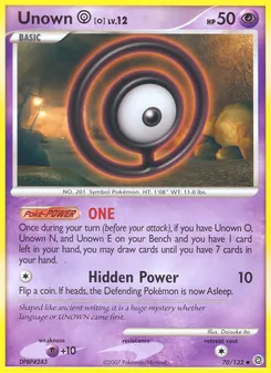 Unown O, Secret Wonders No. 70 Normal