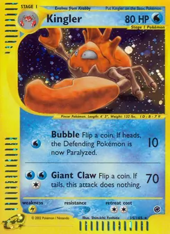 Kingler, Expedition Base Set Nº 15 Holo