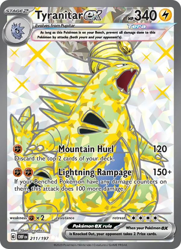 Tyranitar ex, Obsidian Flames No. 211
