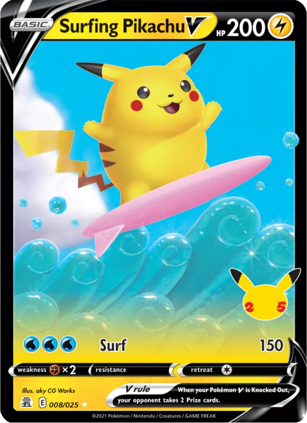 Surfing Pikachu V, Celebrations No. 8