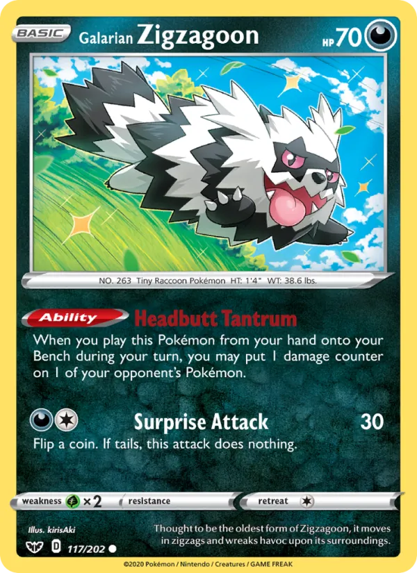 Galarian Zigzagoon, Sword & Shield No. 117