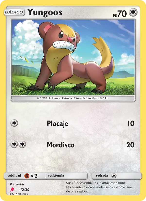 Yungoos, Kit de Entrenador Sol y Luna (Lycanroc) No. 12