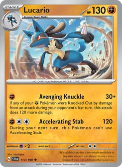 Lucario, Scarlet & Violet Nº 114 Normal