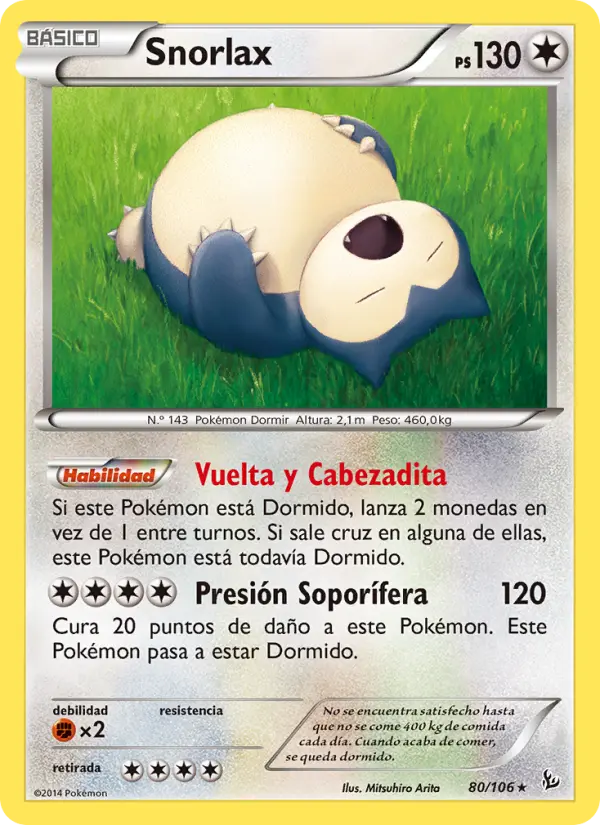 Snorlax, Destellos de Fuego Nº 80