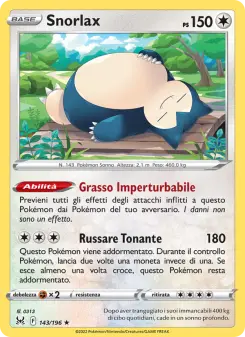 Snorlax, Origine Perduta No. 143 Reverse