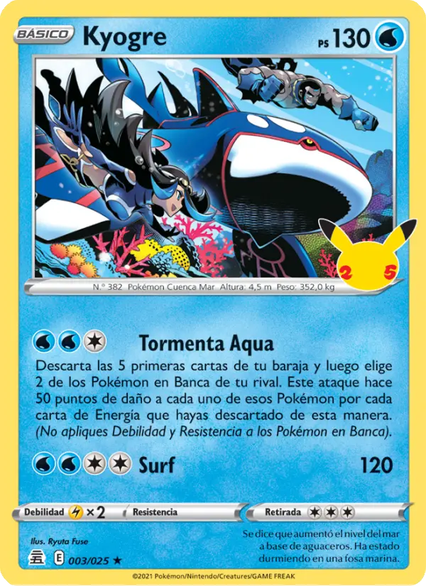 Kyogre, Celebraciones No. 3