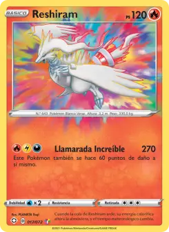 Reshiram, Destinos Brillantes No. 17 Holo