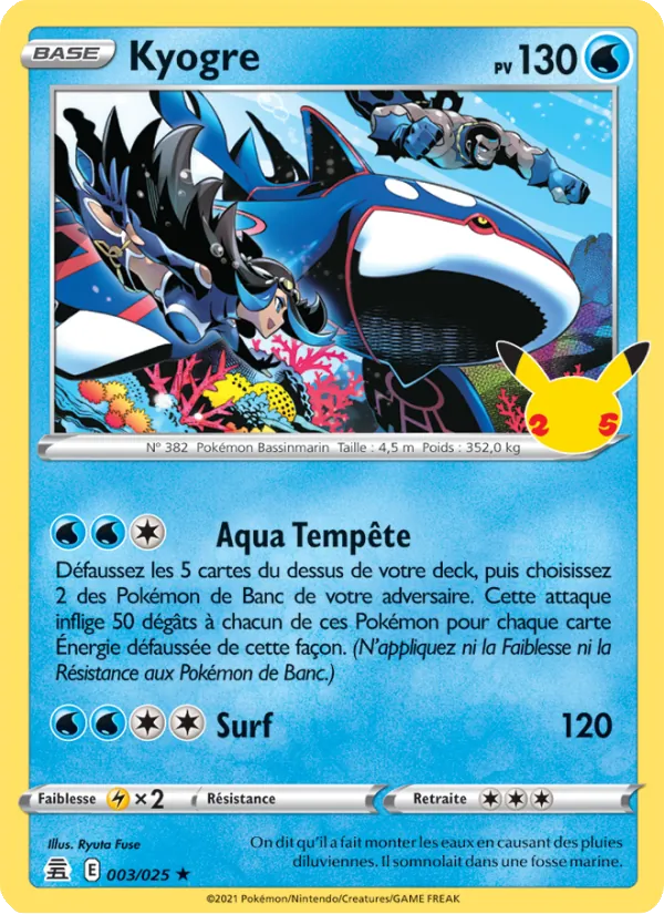 Kyogre, Célébrations No. 3