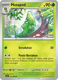 Metapod, Kartu Pokémon 151 No. 011 Normal