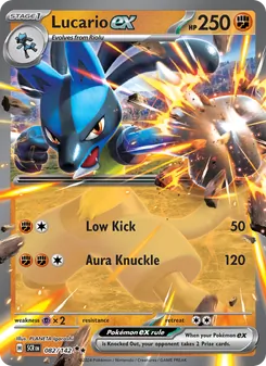 Lucario ex, Stellar Crown Nº 082 Holo