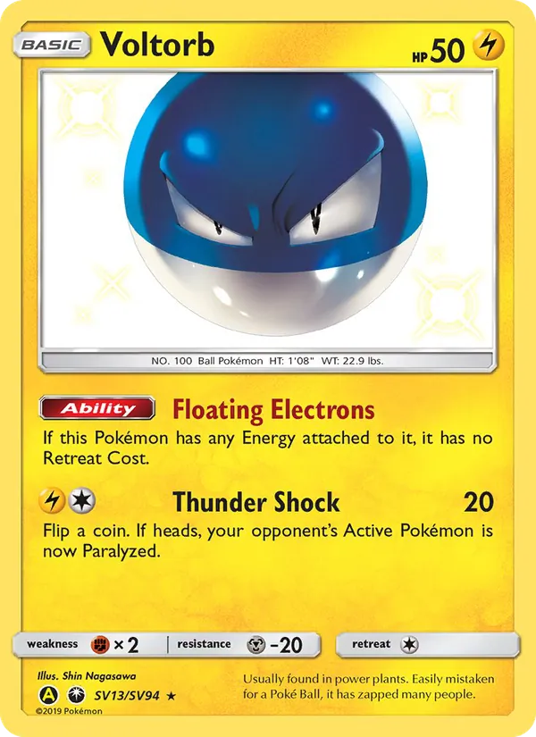 Voltorb, Hidden Fates Shiny Vault No. SV13