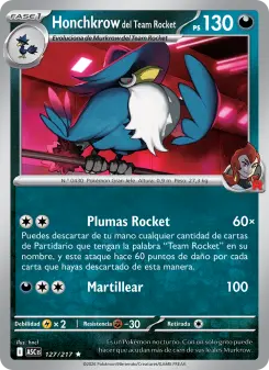Honchkrow del Team Rocket, Héroes Ascendentes Nº 127 Reverse