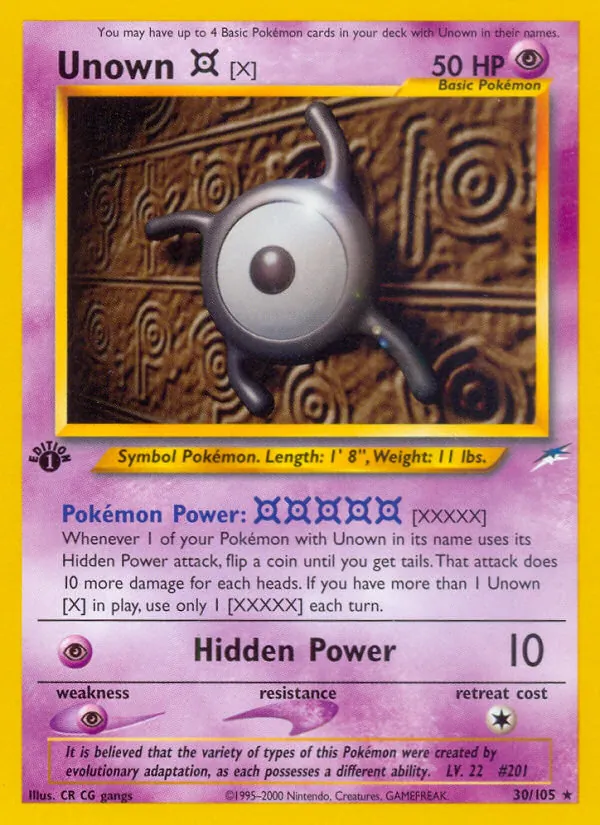 Unown [X], Neo Destiny Nº 30