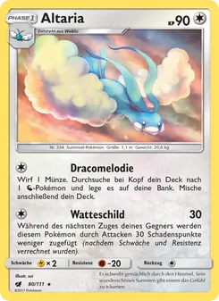 Altaria, Aufziehen der Sturmröte No. 80 Normal