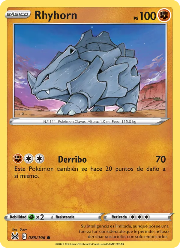 Rhyhorn, Origen Perdido No. 089