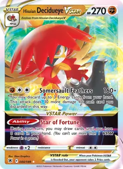 Hisuian Decidueye VSTAR, Astral Radiance Nº 084 Holo