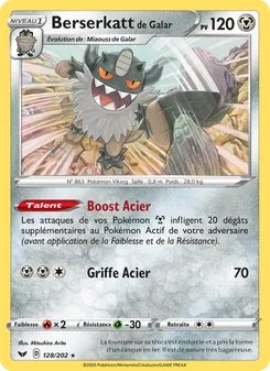 Berserkatt de Galar, Épée et Bouclier Nº 128 Holo