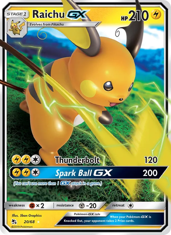 Raichu GX, Hidden Fates No. 20