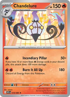 Chandelure, White Flare Nº 018 Holo
