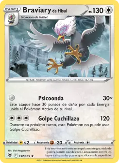 Braviary de Hisui, Resplandor Astral No. 132 Normal