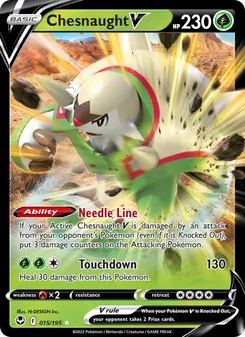 Chesnaught V, Silver Tempest No. 015 Holo