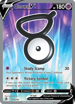 Unown V, Silver Tempest No. 176 Holo