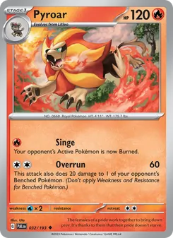 Pyroar, Paldea Evolved No. 032 Normal