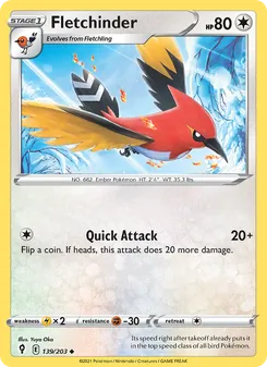 Fletchinder, Evolving Skies Nº 139 Normal