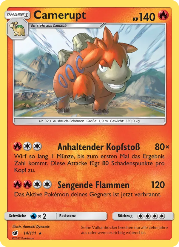 Camerupt, Aufziehen der Sturmröte Nº 14