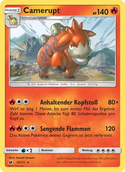 Camerupt, Aufziehen der Sturmröte No. 14 Normal