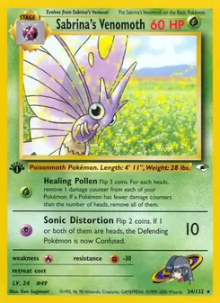Sabrina's Venomoth, Gym Heroes No. 34 Normal