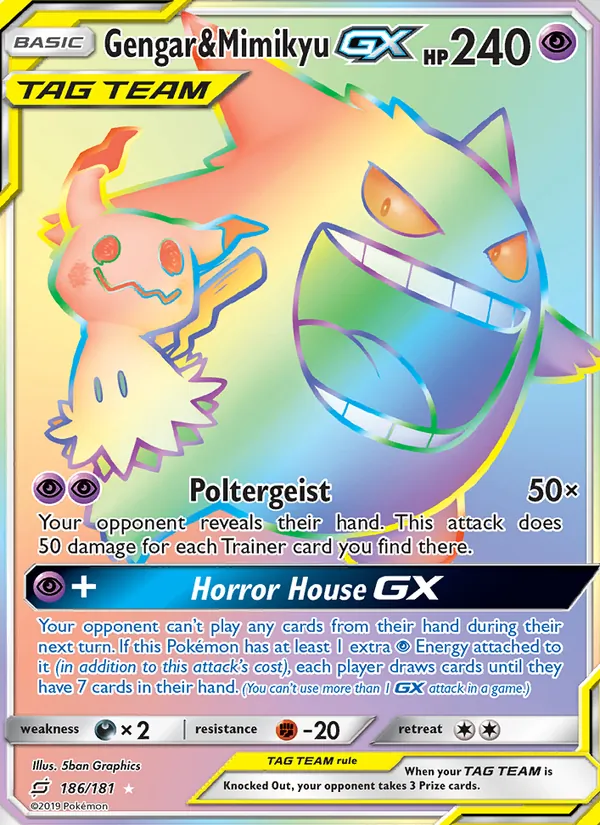Gengar & Mimikyu GX, Team Up Nº 186