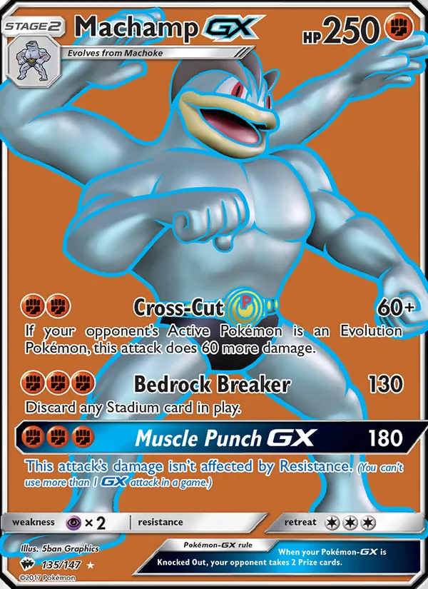 Machamp GX, Burning Shadows No. 135