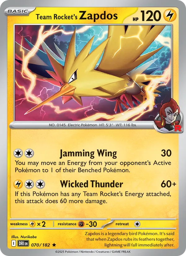 Team Rocket's Zapdos, Destined Rivals Nº 070