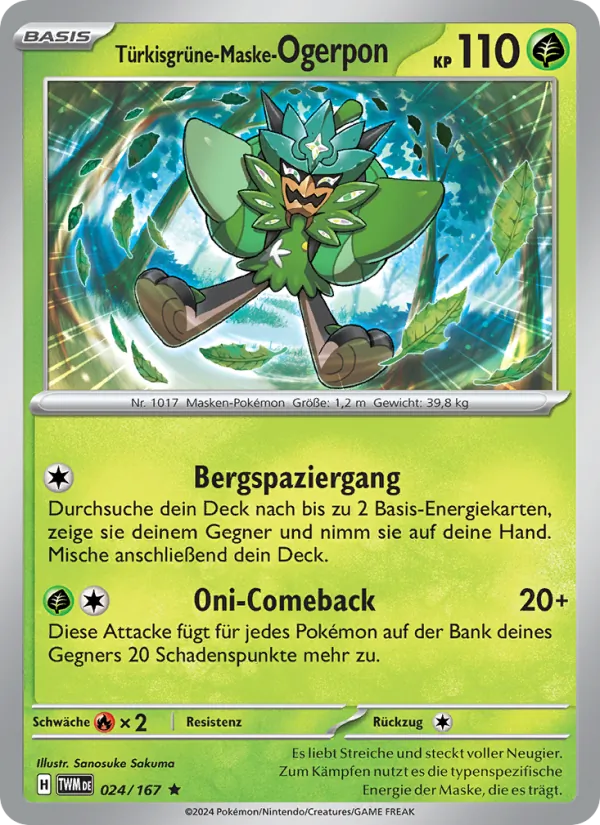 Türkisgrüne-Maske-Ogerpon, Maskerade im Zwielicht No. 024
