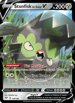 Stunfisk V de Galar, Oscuridad Incandescente Nº 128 Holo