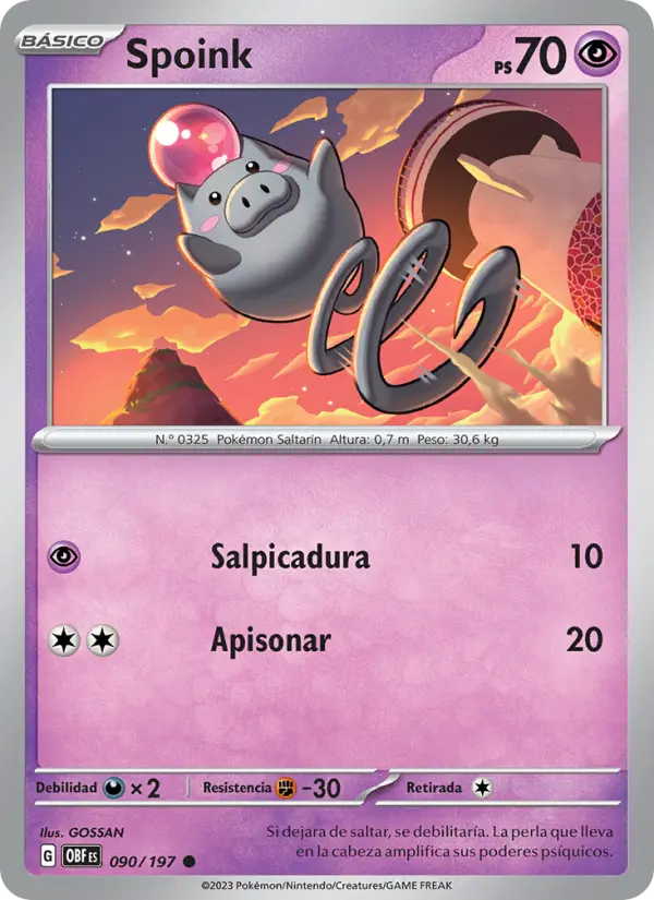 Spoink, Llamas Obsidianas Nº 090